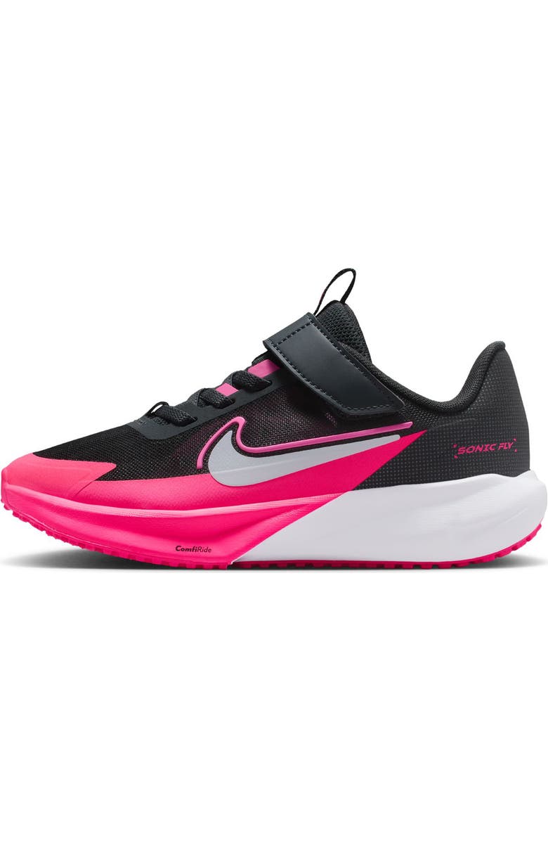 Nike Kids' Sonic Fly Running Shoe, Alternate, color, Off Noir/ Crimson/ Pink
