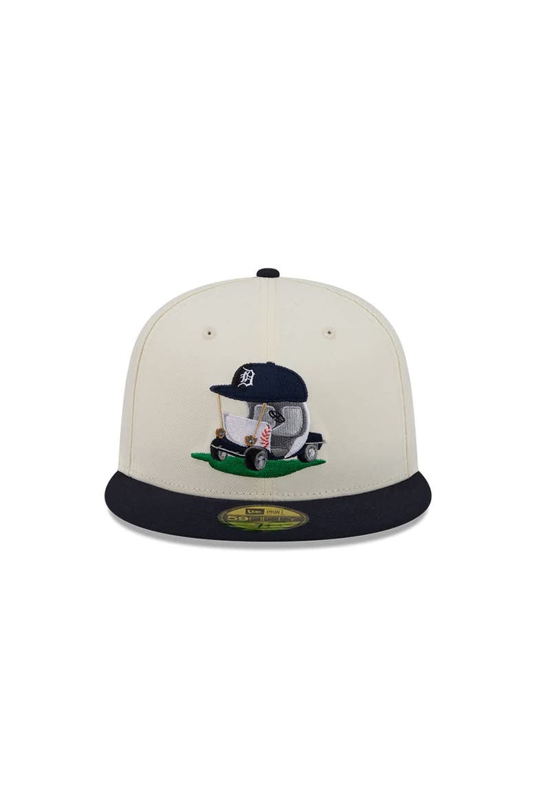 Men's New Era  Cream/Navy Detroit Tigers Bullpen Cart 59FIFTY Fitted Hat, Alternate, color, Cream