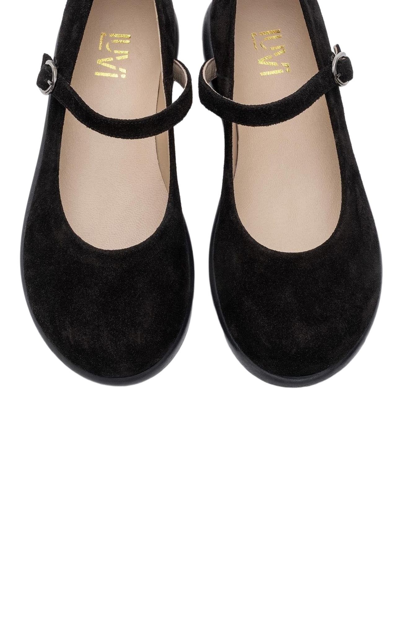 Forever 
Always Shoes ANISA Leather Strap Flat, Alternate, color, Black Leather