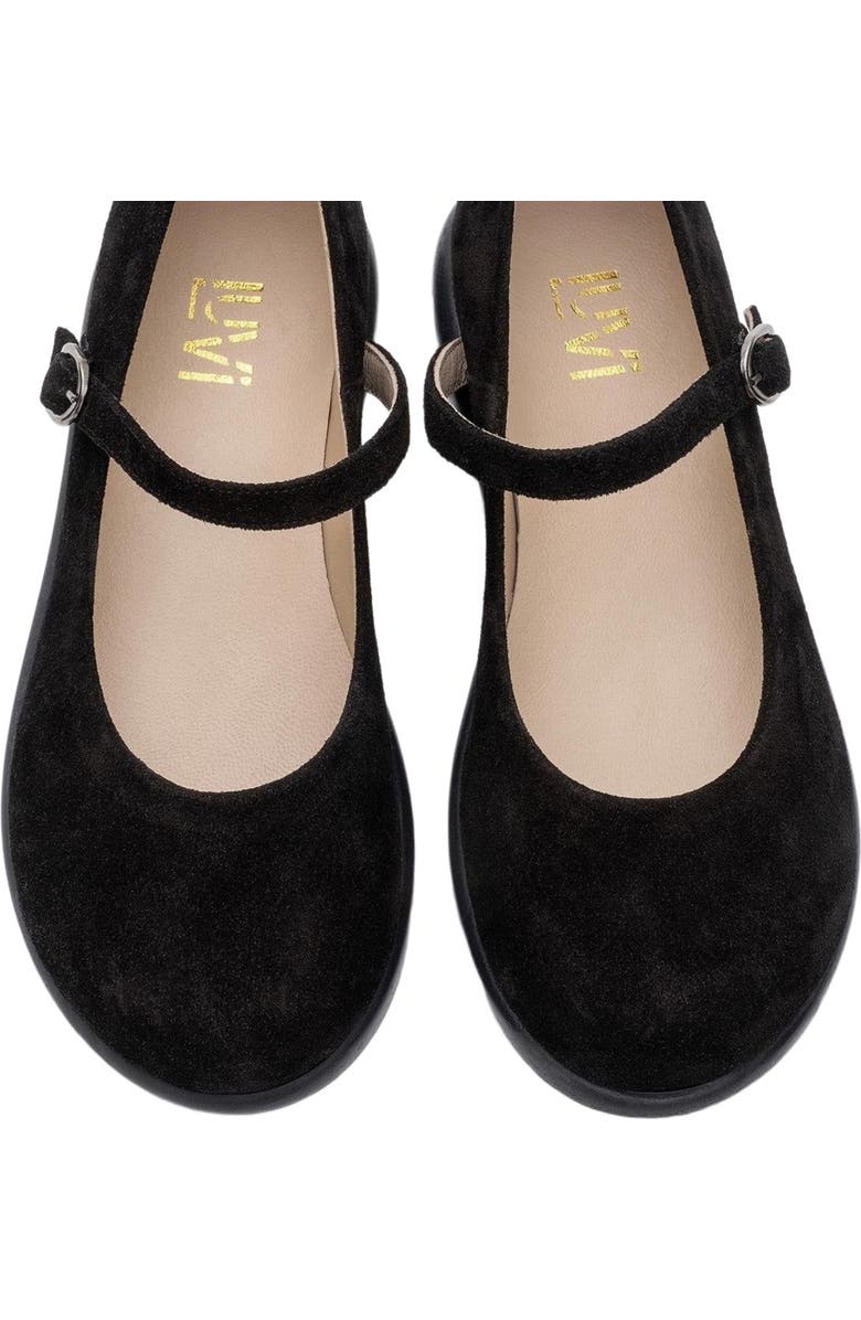 Forever & Always Shoes ANISA Leather Strap Flat, Alternate, color, Black Leather