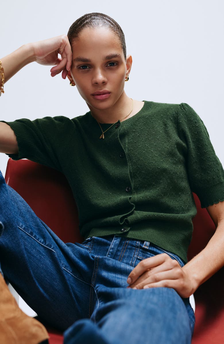 FRAME The Pointelle Wool & Cashmere Cardigan, Alternate, color, 