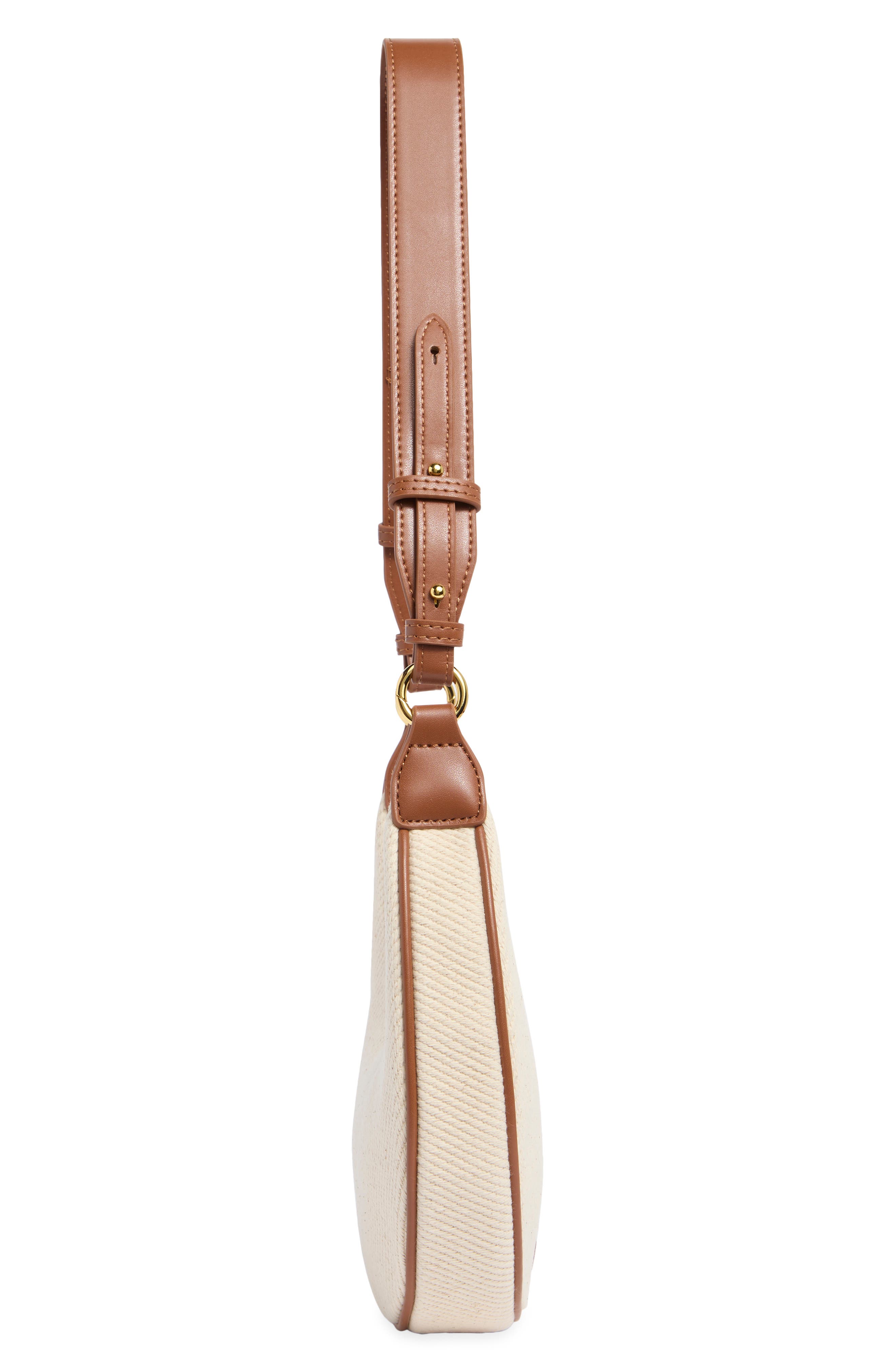 Carly Medium Shoulder Bag, Alternate, color, BROWN CANVAS