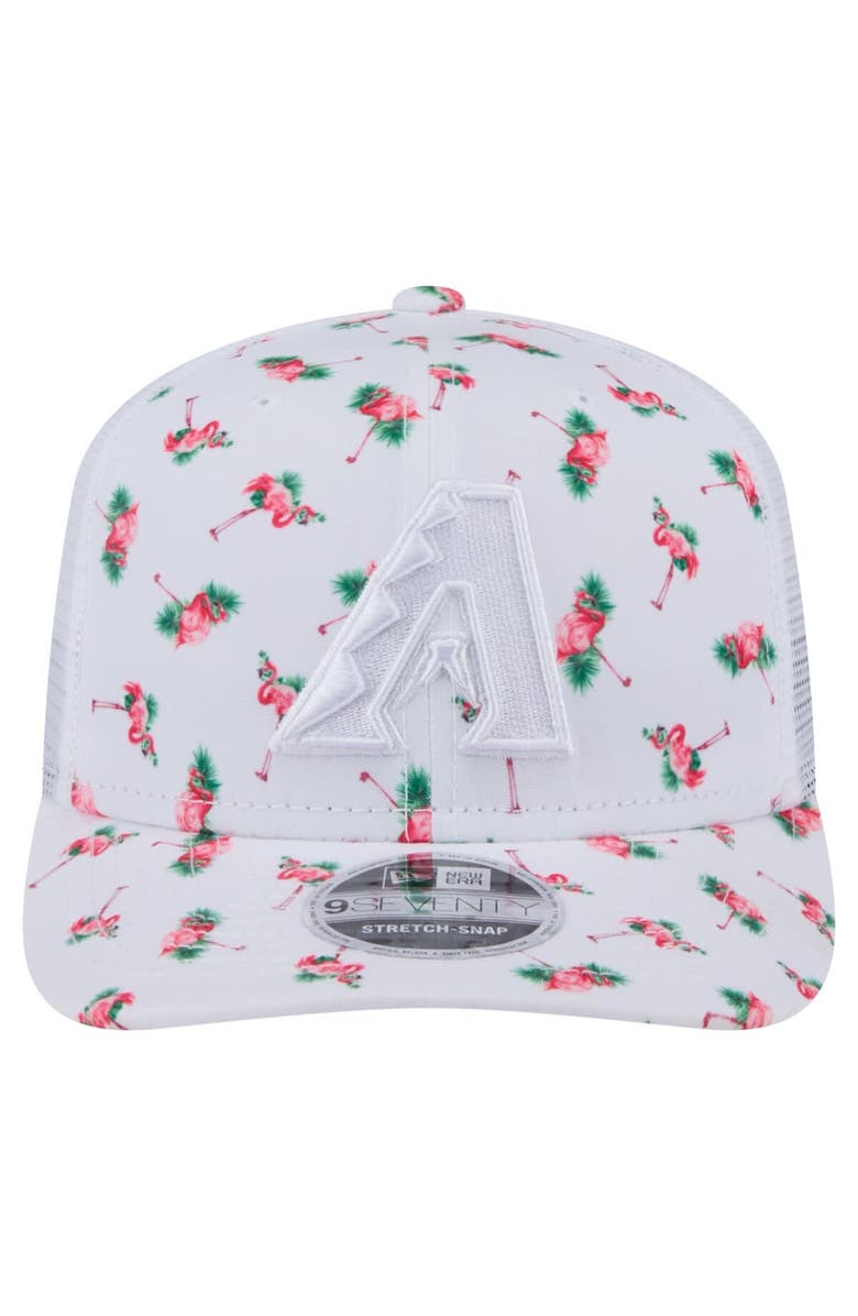 New Era Men's New Era White Arizona Diamondbacks Flamingo Mesh Back 9SEVENTY Stretch-Snap Hat, Alternate, color, White