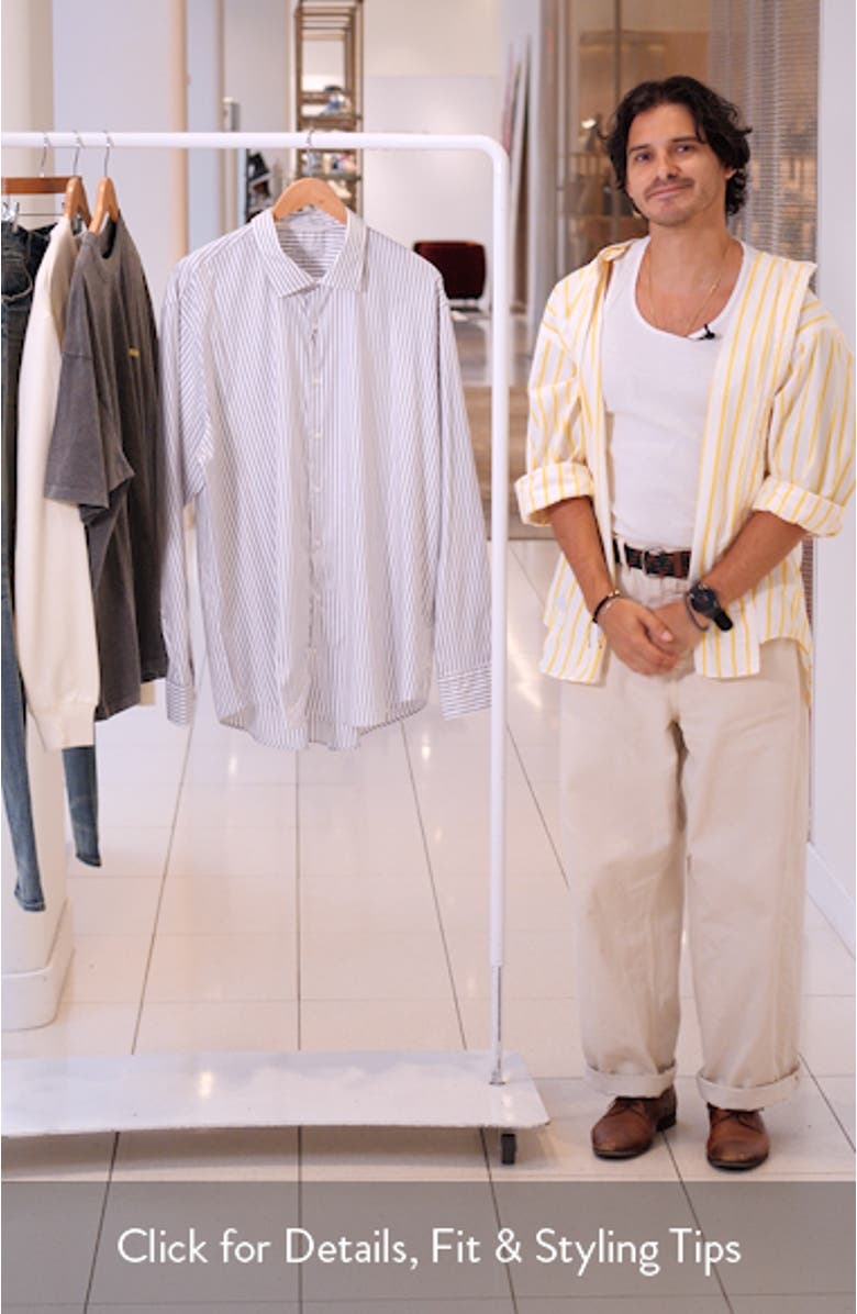 Cannon Crown Lite Stripe Performance Twill Button-Up Shirt, sales video thumbnail