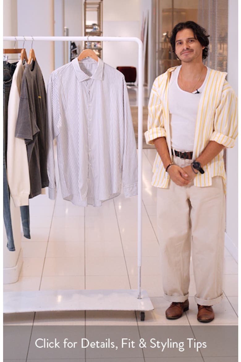 Cannon Crown Lite Stripe Performance Twill Button-Up Shirt video