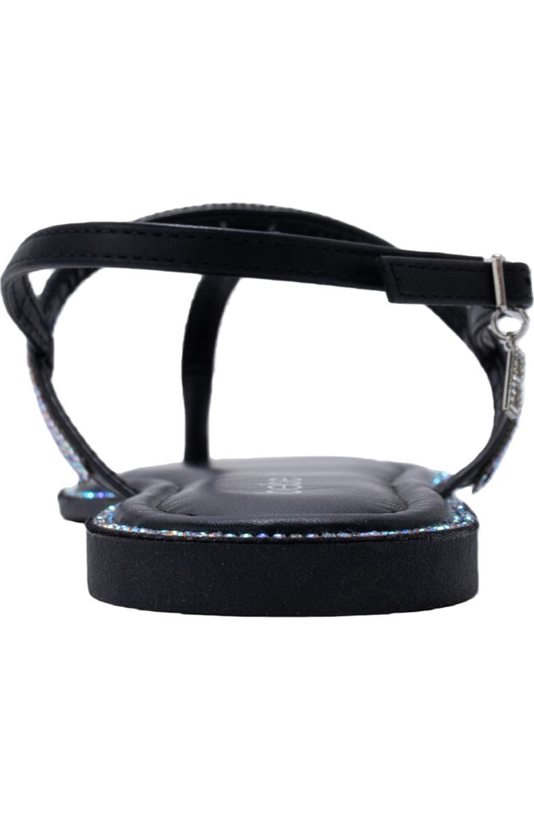 bebe Rhinestone T-Strap Sandal, Alternate, color, Black
