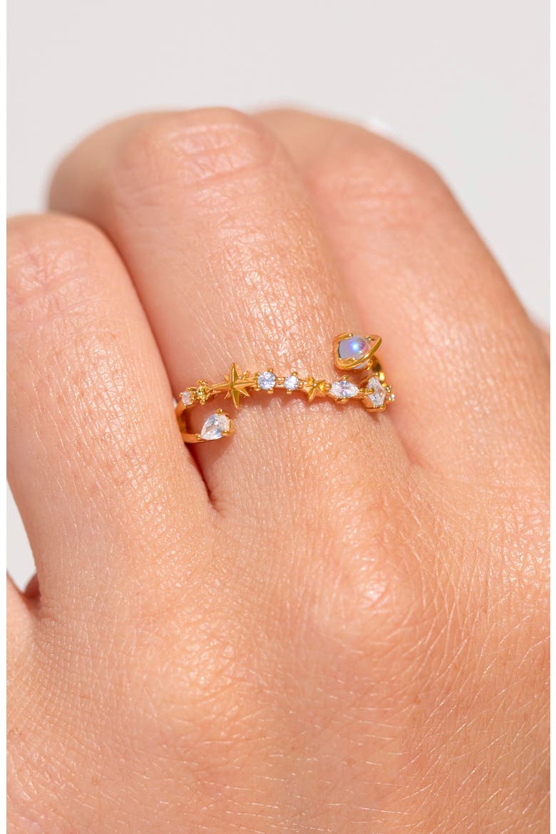 Solar Divide Adjustable Ring, Alternate, color, GOLD