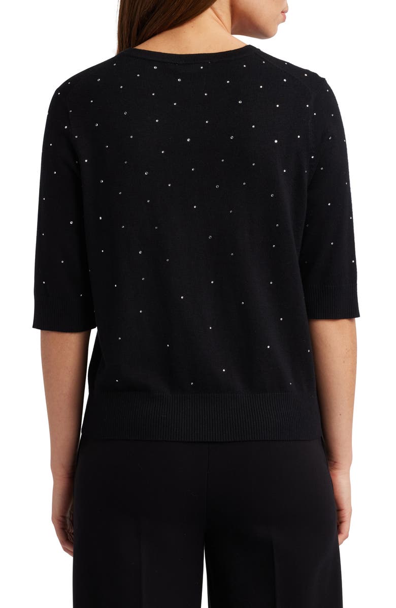 Masai Copenhagen Faldine Rhinestone Embellished Elbow Sleeve Sweater, Alternate, color, 