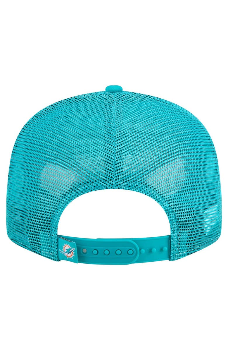 New Era Men's New Era Orange/Aqua Miami Dolphins Outdoor Split Panel 9FIFTY Snapback Hat, Alternate, color, Orange