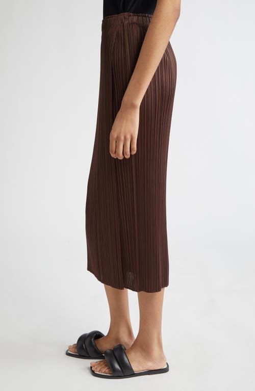 Issey Miyake Pleats Please Monthly Colors March Pleated Midi Skirt In Dark Brown