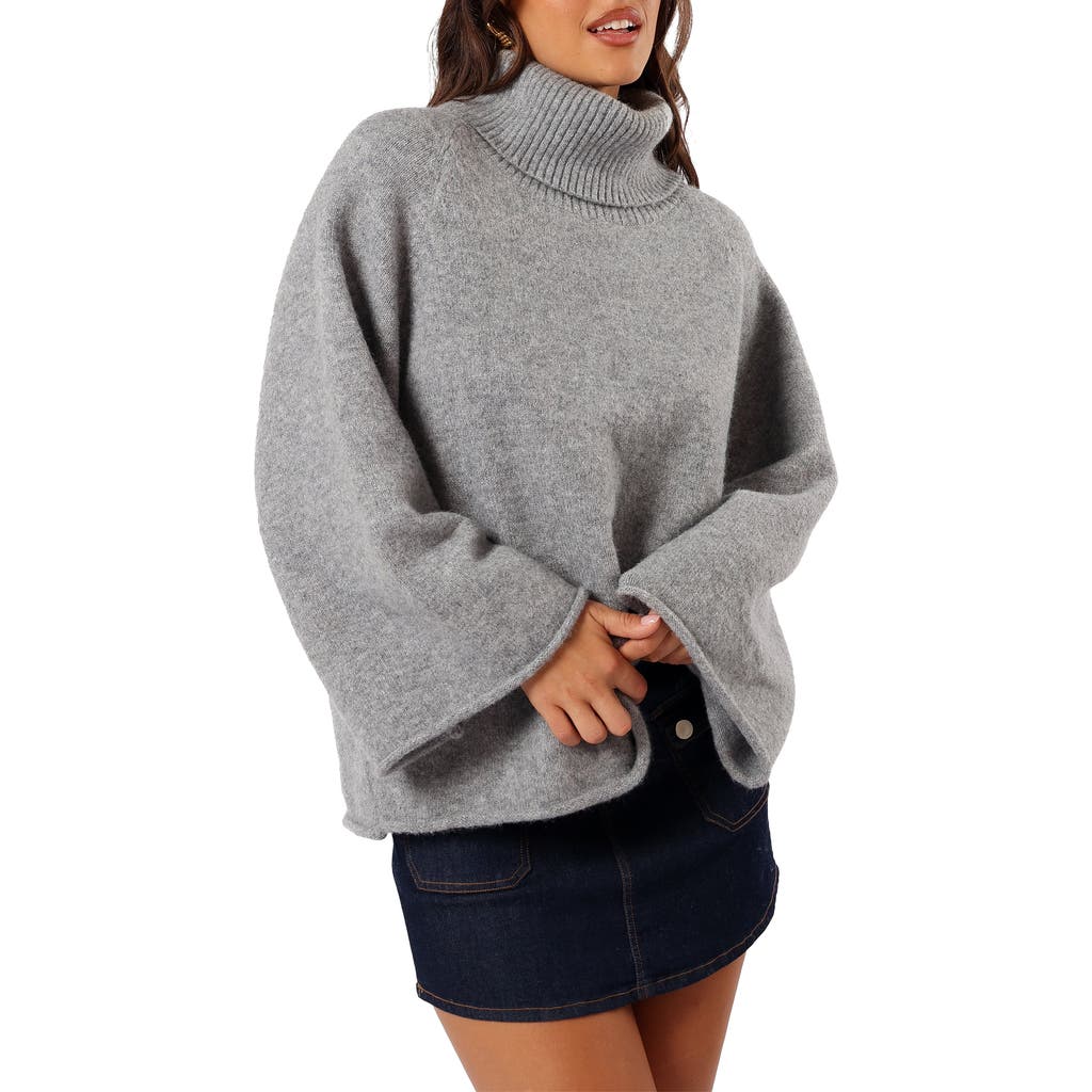 Petal And Pup Petal & Pup Bindy Oversize Turtleneck Sweater In Gray