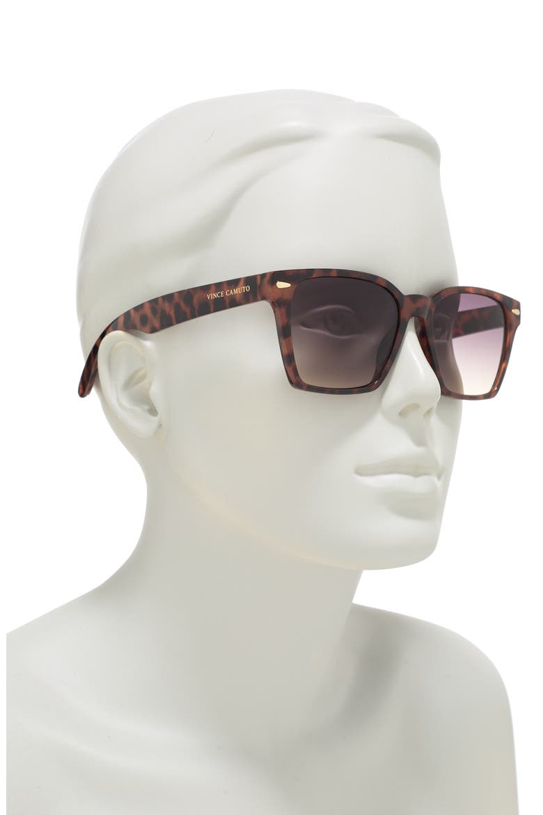 65mm Square Sunglasses, Alternate, color, BROWN ANIMAL