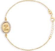 MESHMERISE Diamond Initial Disc Bracelet