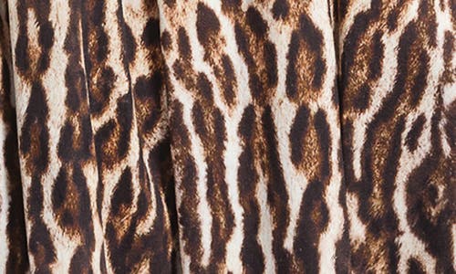 Isaac Mizrahi New York Stretch Cotton Sateen Midi Skirt In Animal Print