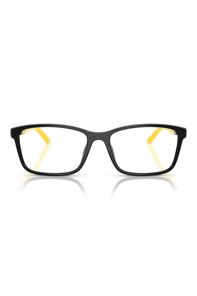 57mm Pillow Optical Glasses, Main, color, BLACK/ YELLOW
