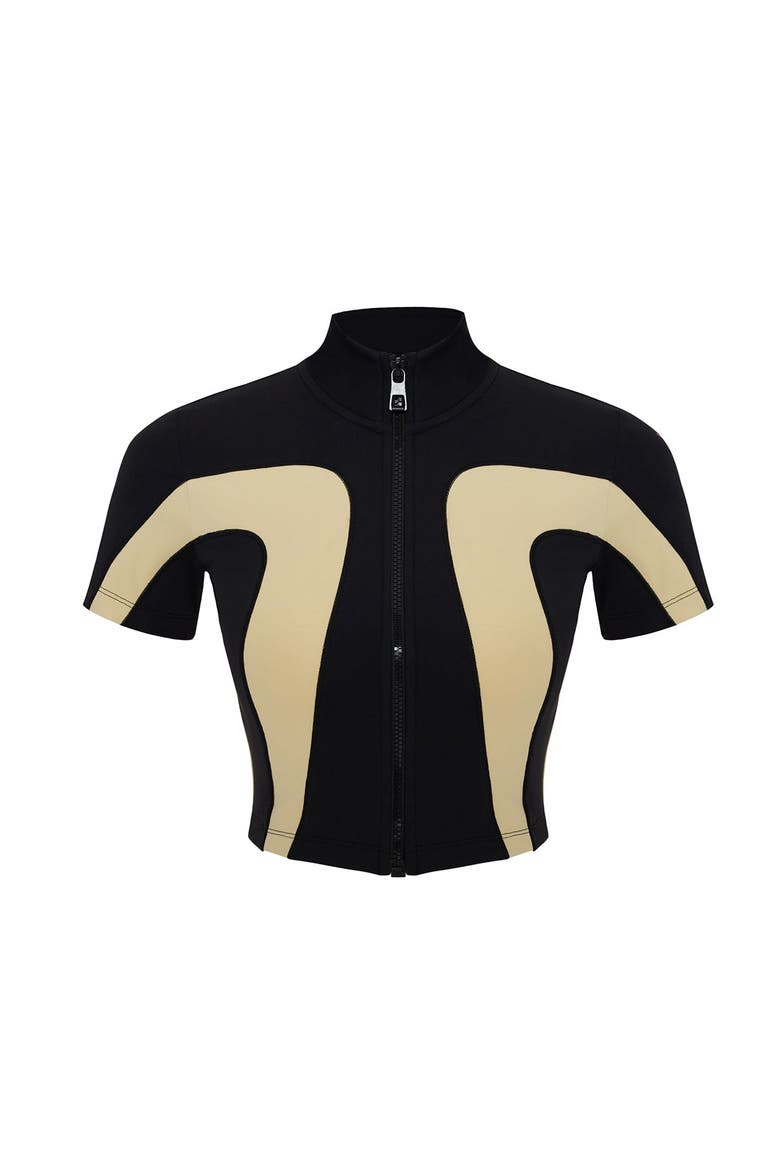 Boomerang Zip Up Top, Main, color, Black