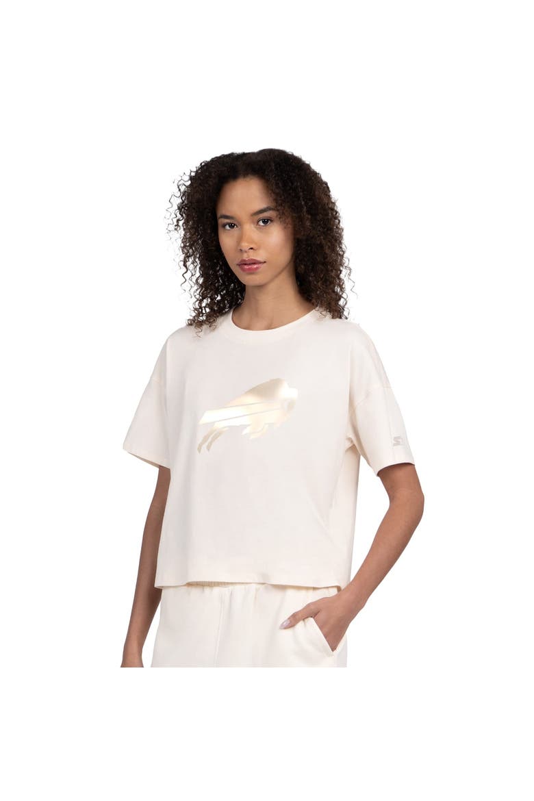 Women's Starter Cream Buffalo Bills Pastel Travel Boxy Cropped T-Shirt, Main, color, Cream