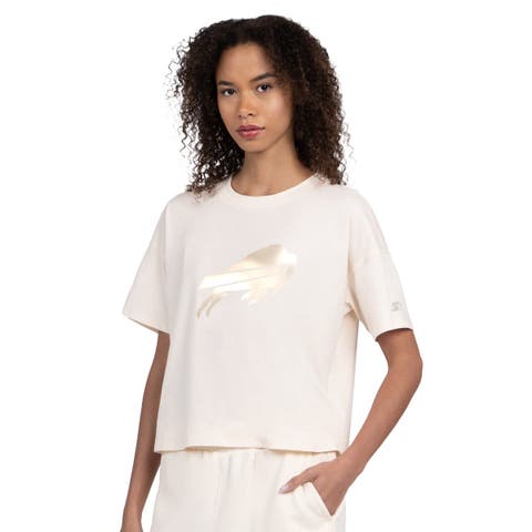 Women's Starter Cream Buffalo Bills Pastel Travel Boxy Cropped T-Shirt