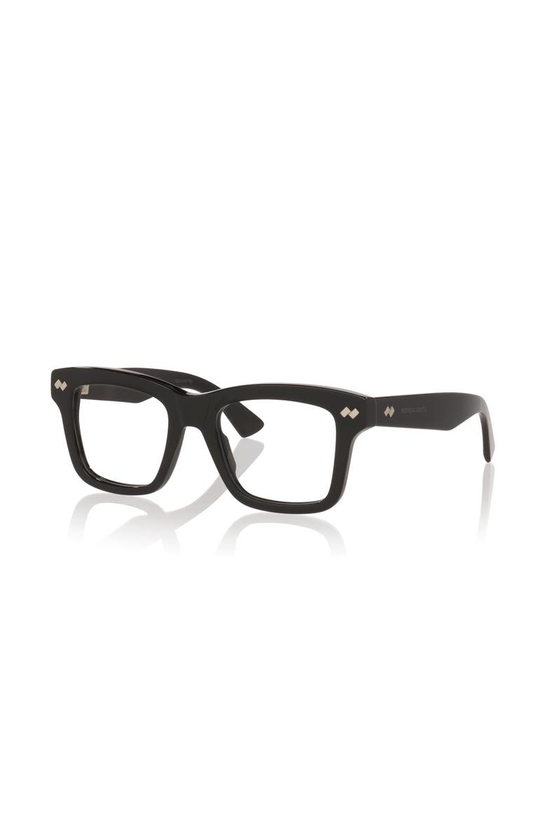 Bottega Veneta 51mm Rectangle optical glasses, Main, color, Black
