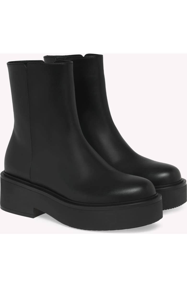 Gianvito Rossi Hiro Bootie Biker, Alternate, color, Black Calf Leather