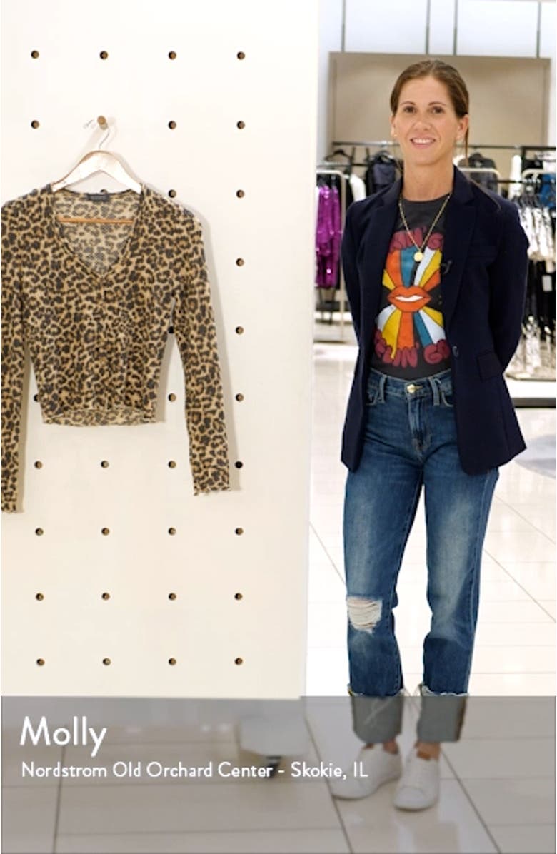 Leopard Print Crop Cardigan, sales video thumbnail