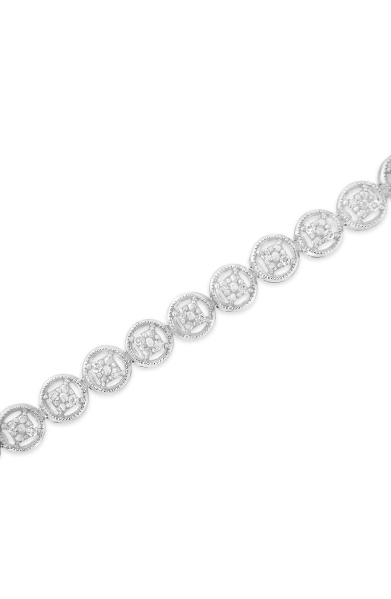Haus of Brilliance Silver 1/4 Cttw Diamond Open Circle Wheel Link Tennis Bracelet, Alternate, color, Silver