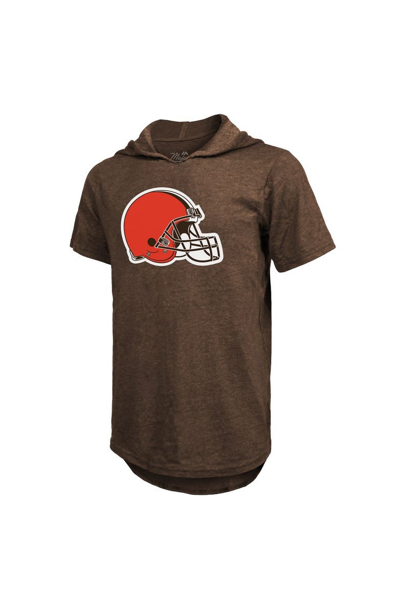 Majestic Threads Men's Majestic Threads Deshaun Watson Brown Cleveland Browns Player Name & Number Short Sleeve Hoodie T-Shirt, Alternate, color, 