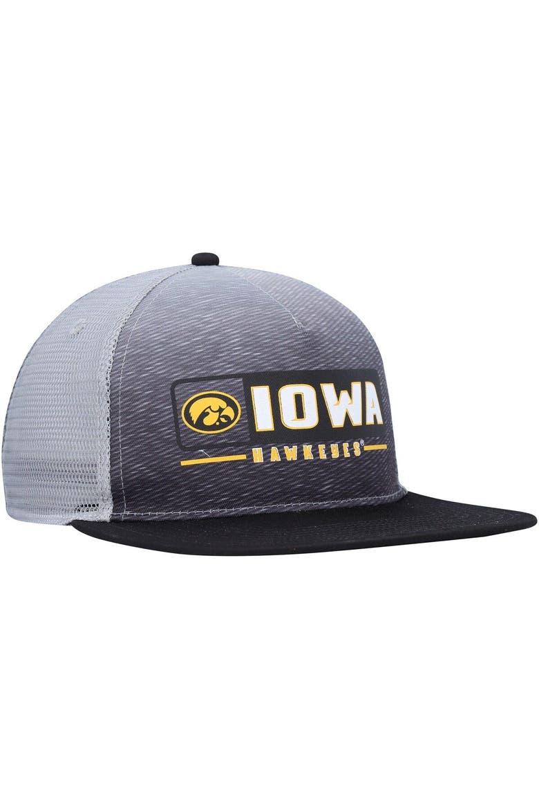 Men's Colosseum  Black/Gray Iowa Hawkeyes Snapback Hat, Alternate, color, Black