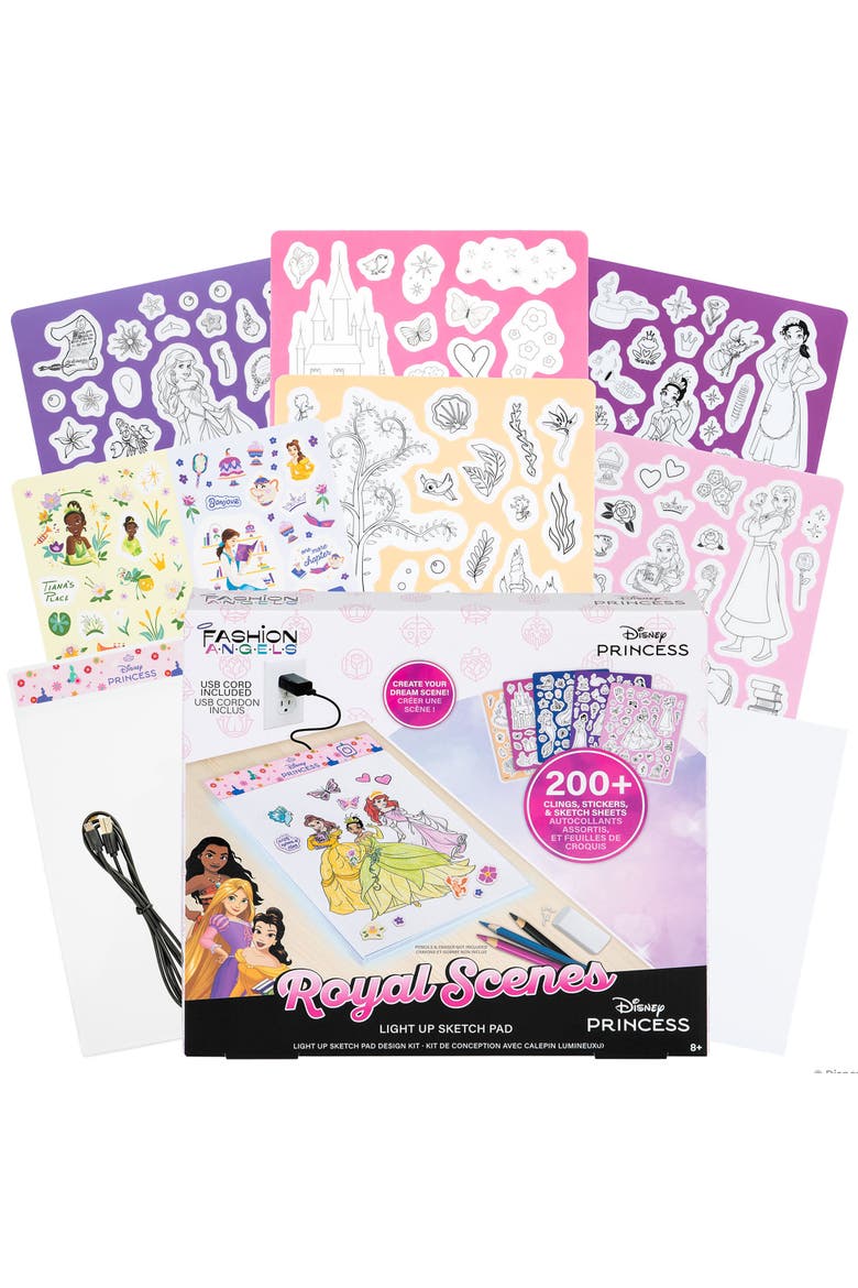 Light Up Sketch Pad, Disney Princess Royal Scenes, Design Art Kit, Main, color, Multicolored