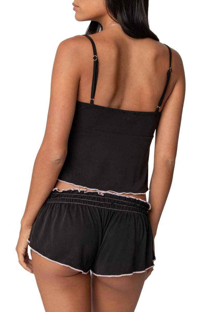 EDIKTED Alice Peplum Camisole, Alternate, color, Black