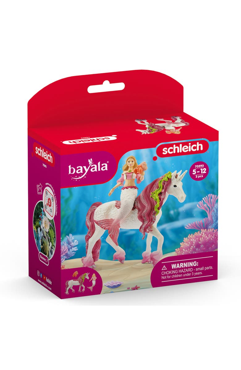 Schleich Bayala Mermaid Feya Riding Underwater Unicorn, 3 Piece Figurine Playset, Alternate, color, 