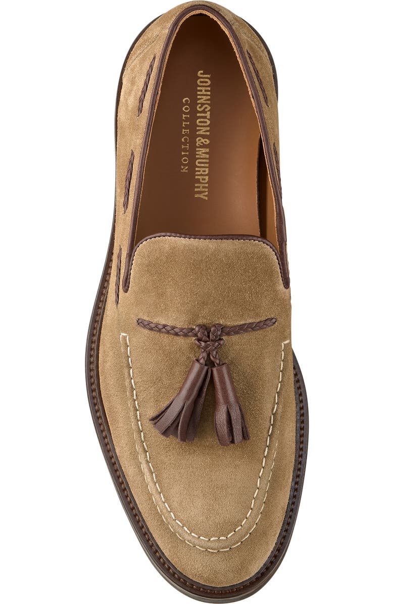Johnston & Murphy Hartford Tassel Loafer, Alternate, color, Beige Italian Suede
