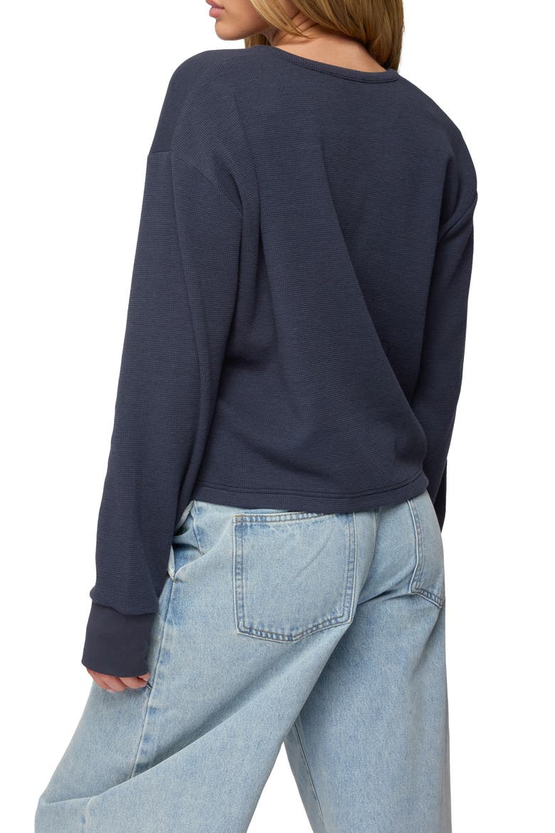 Deni Waffle Knit Henley, Alternate, color, NAVY