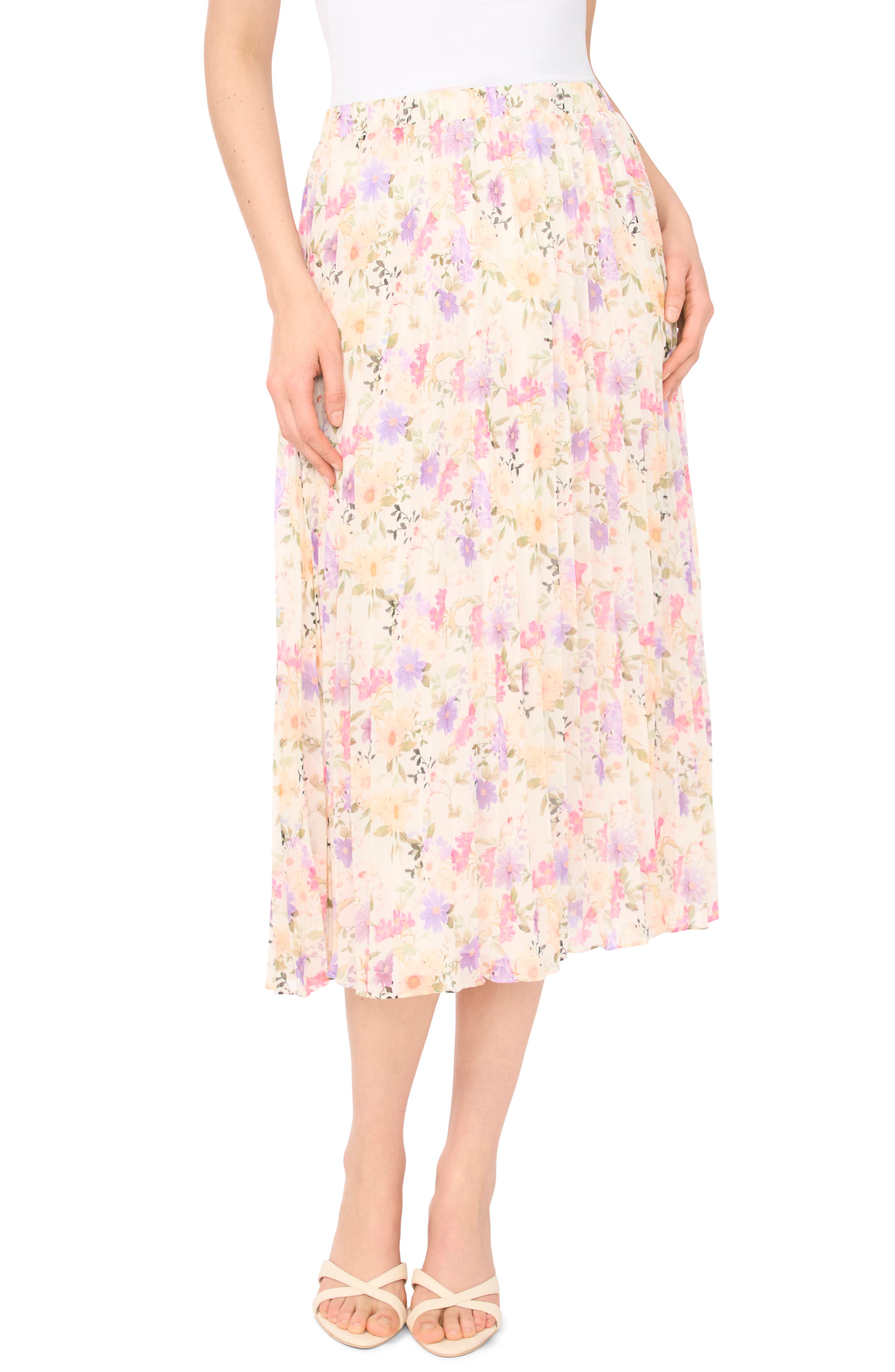 Sunburst Pleated Midi Skirt - image 3
