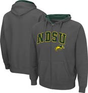COLOSSEUM Men's Colosseum Charcoal NDSU Bison Arch & Logo 3.0 Full-Zip Hoodie