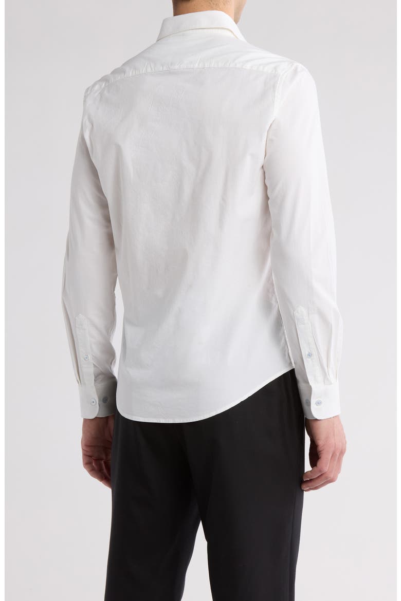 White Service Long Sleeve Button-Up Shirt, Alternate, color, WHITE