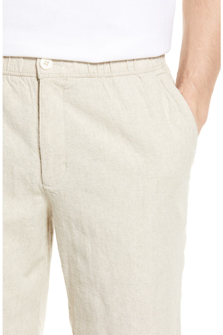 Linen in Paradise Flat Front Shorts, Alternate, color, NATURAL LINEN