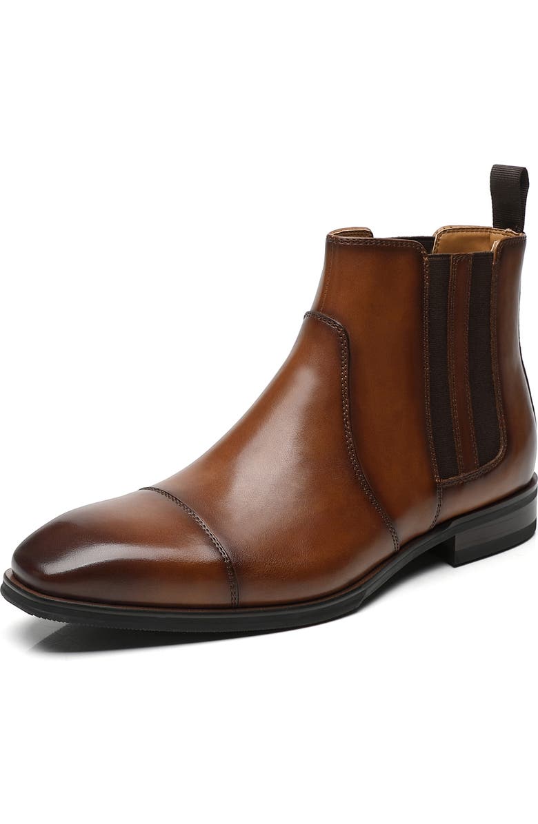 La Milano Crest Cap Toe Chelsea Boot, Main, color, Cognac