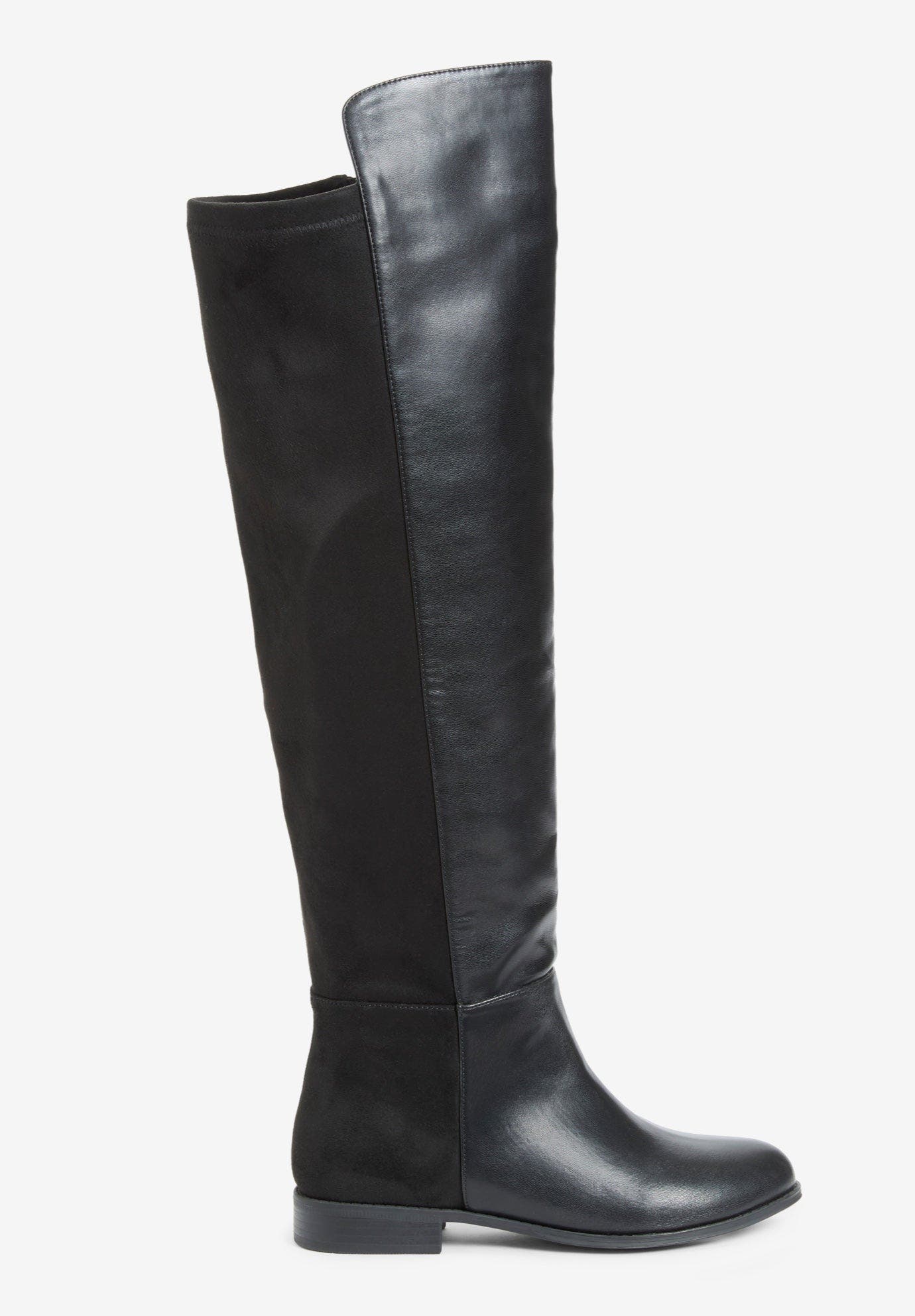 The Shay Wide Calf Boot, Alternate, color, BLACK