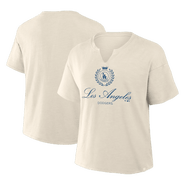 FANATICS Women's Fanatics Cream Los Angeles Dodgers Legacy Stadium Slub Notch Neck T-Shirt