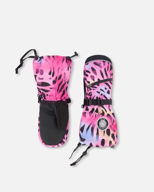 Deux Par Deux Girls Winter Mittens Teknik Animal In Multi