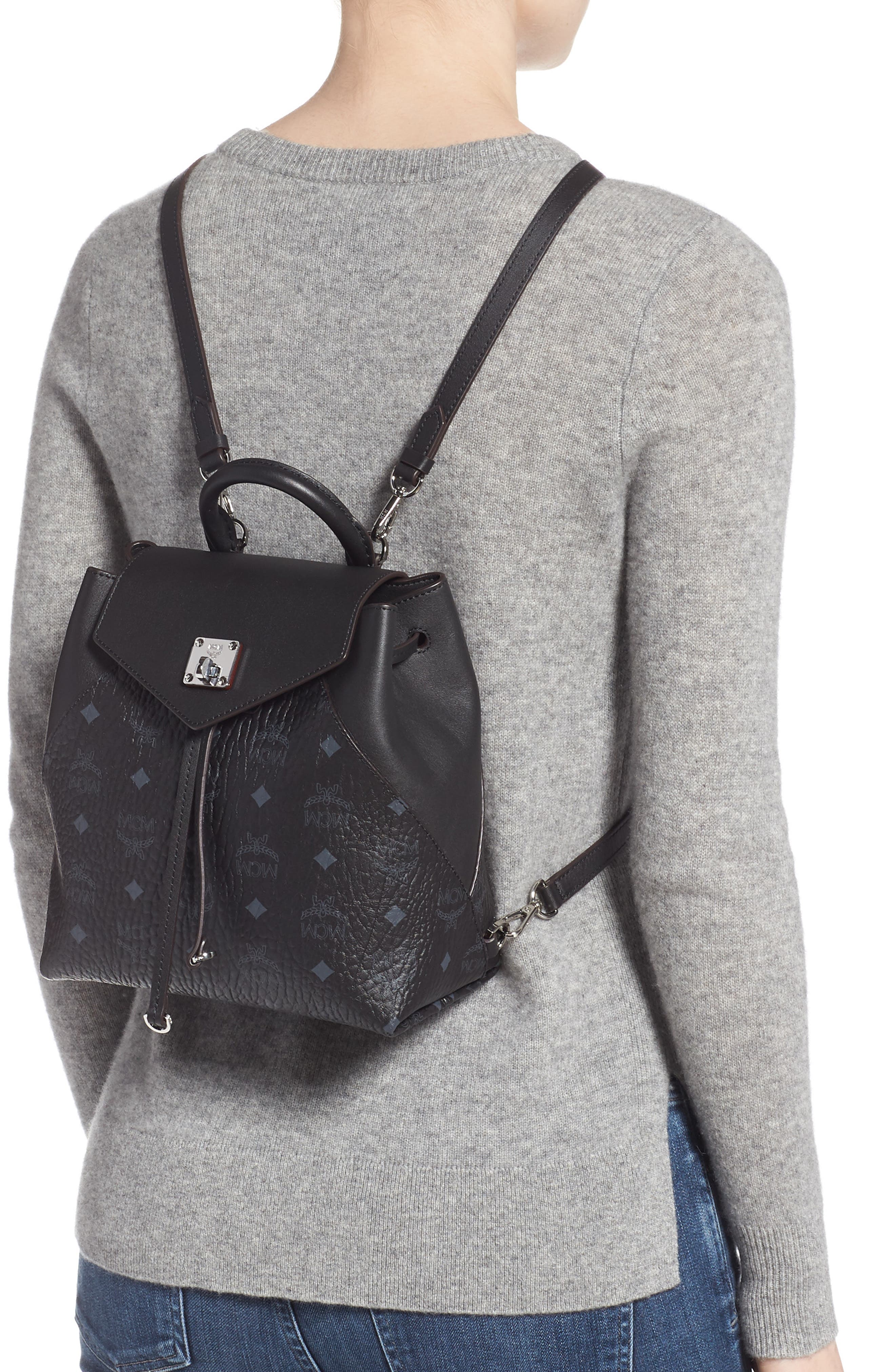 MCM Essential Visetos Original Small Backpack, Alternate, color, 