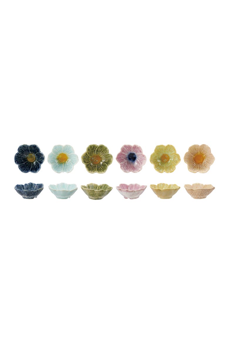 6-Piece Flower Shaped Bowl, Main, color, Green