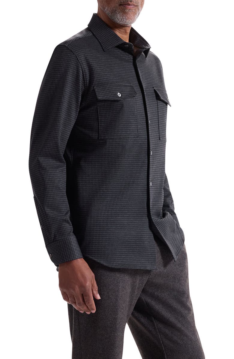Bugatchi Knit Button-Up Shirt, Alternate, color, Black