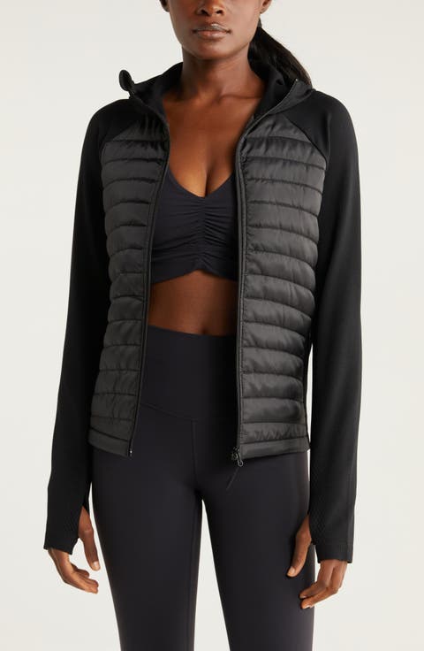 Seamless Mixed Media Puffer Jacket