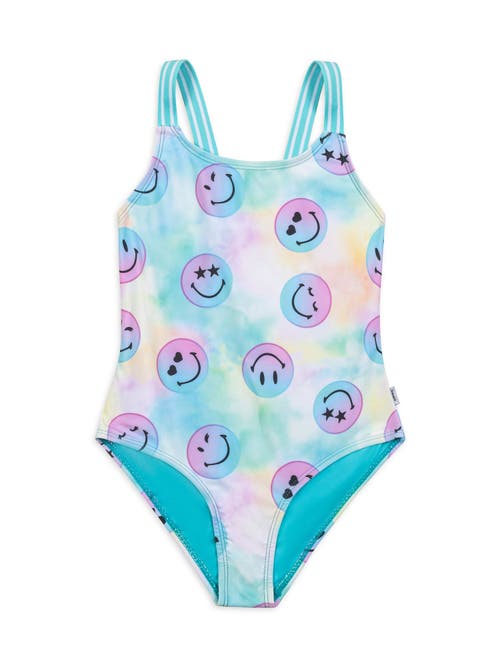 Limeapple Smiley Face Printed One Piece Swimsuit
