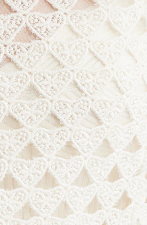 Loveshackfancy Alaya Cutout Crop Cardigan In Optic Off White