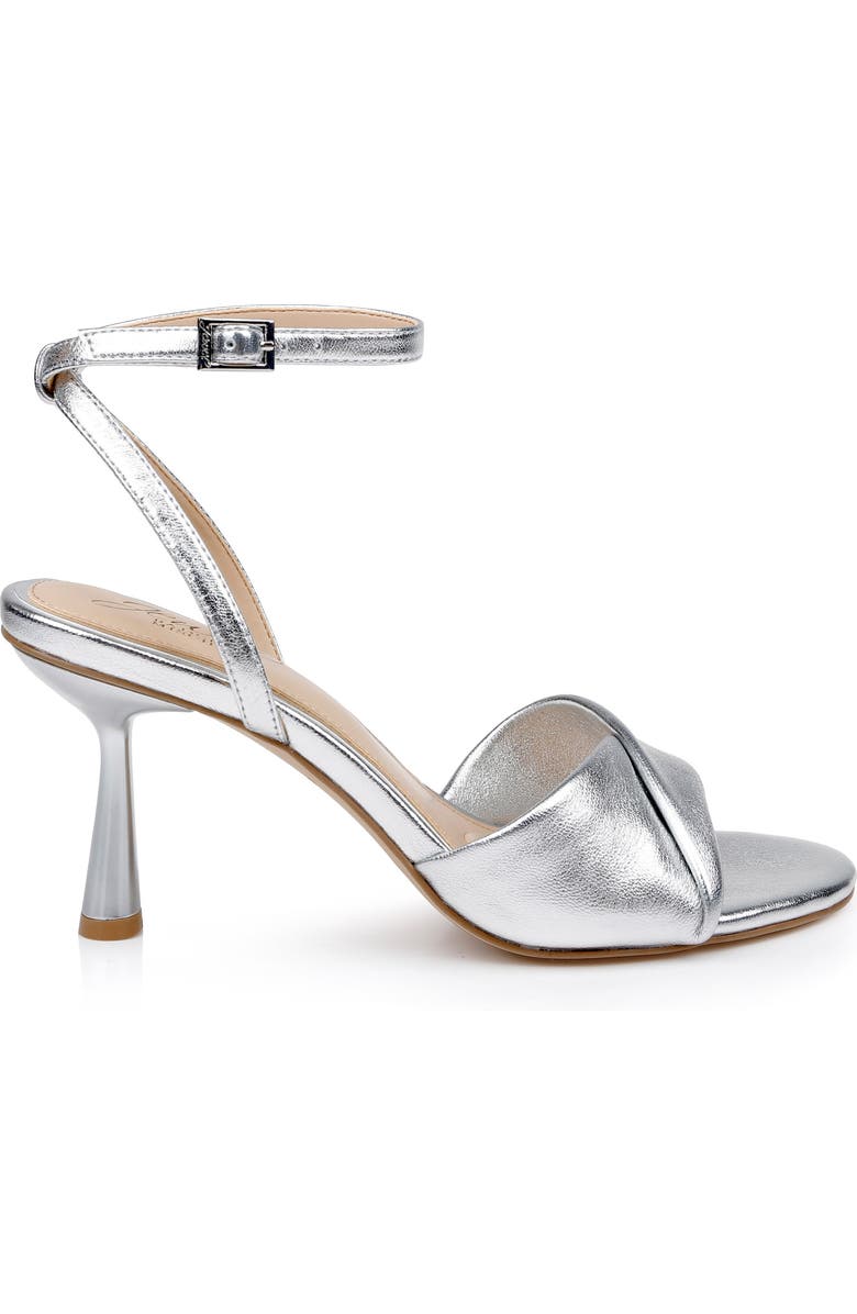 Jewel Badgley Mischka Kaia Ankle Strap Sandal, Alternate, color, Silverleat