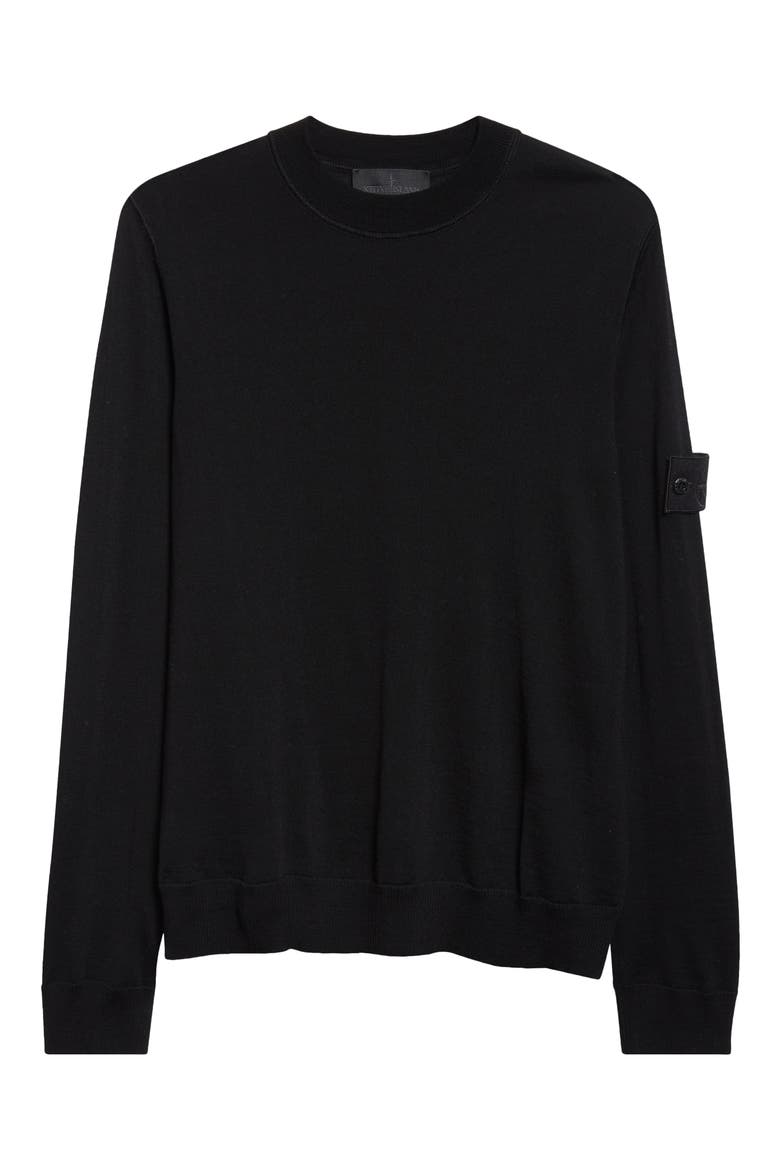 Ghost Virgin Wool Sweater, Alternate, color, BLACK