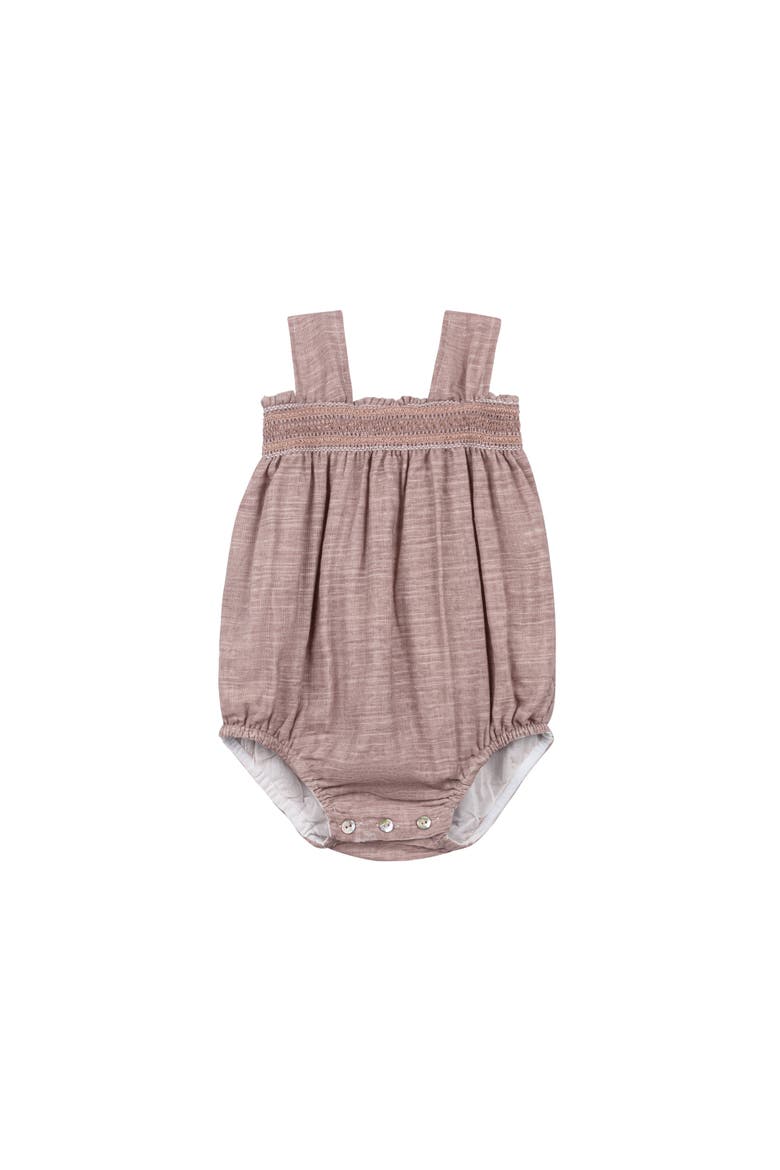 Looms Stitch Collection - Smocked Linen Romper, Main, color, Mauve
